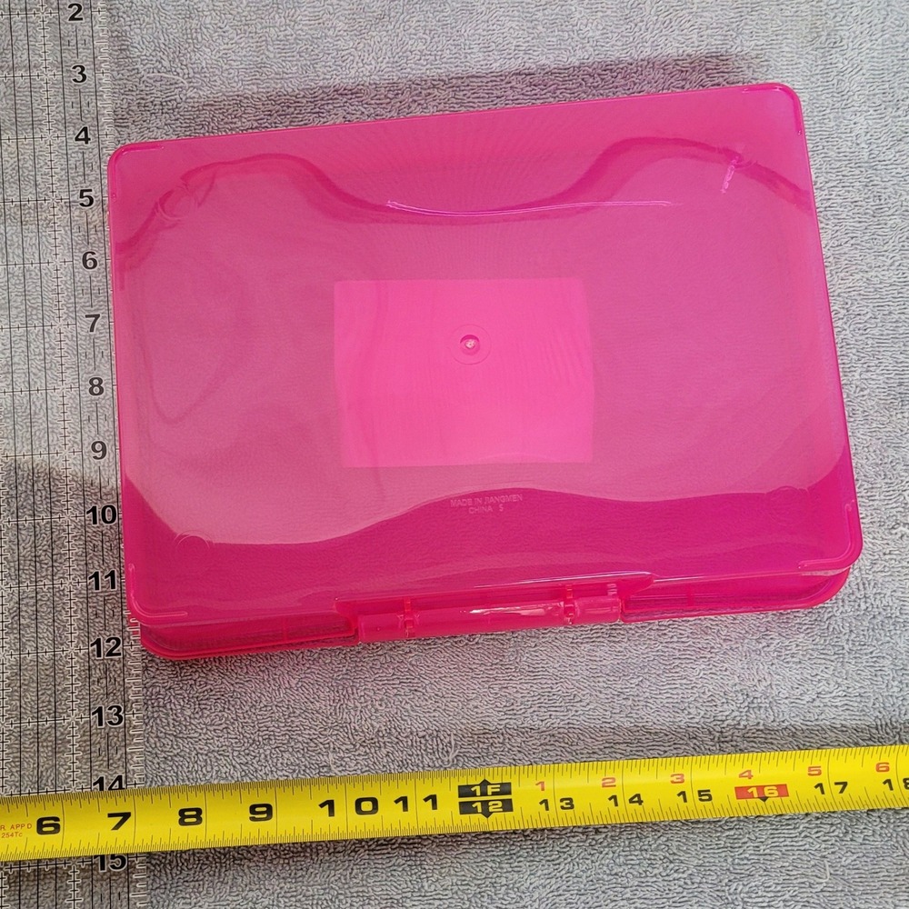 Teaching Tree Pink Plastic Storage Container Stackable Craft School Box 256365 - Picture 3 of 4